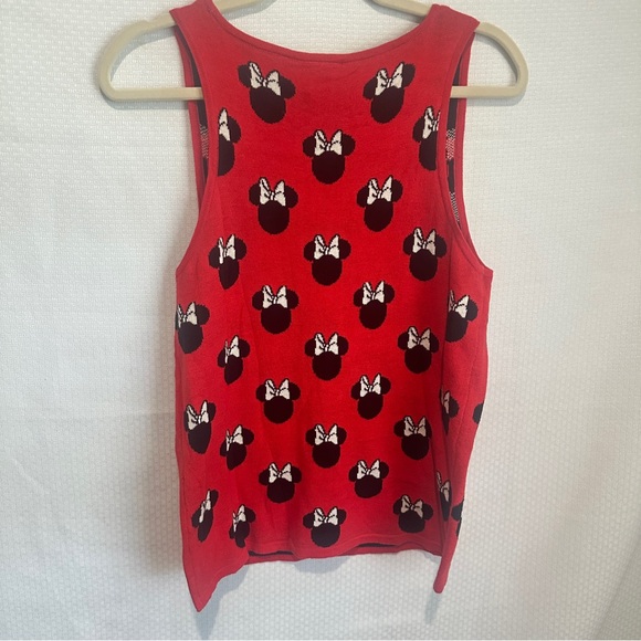 Minnie Mouse Sleeveless Sweater Women's L Red Disney Cartoon Pullover Vest - Picture 2 of 6